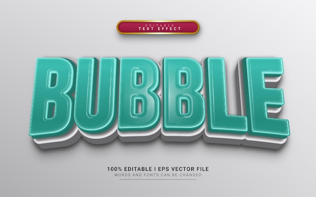 Bubble 3d style text effect