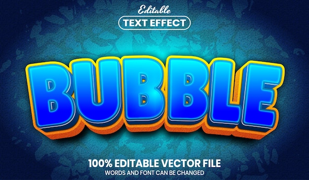 bubble text, font style editable text effect