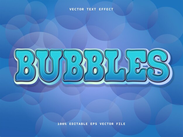 bubbles 3d text effect editable text eps