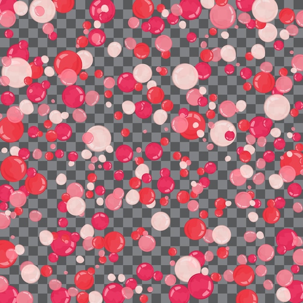 Bubbles confetti splash on transparent background Magic vector waves with particles isolated
