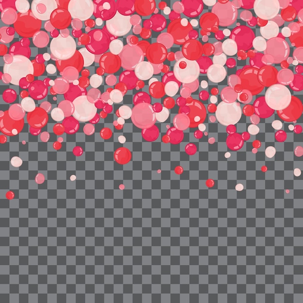 Bubbles confetti splash on transparent background Magic vector waves with particles