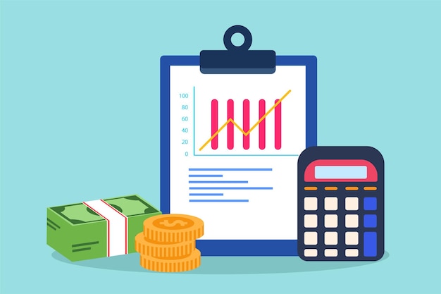 Budget planning concept Colored flat vector illustration isolated