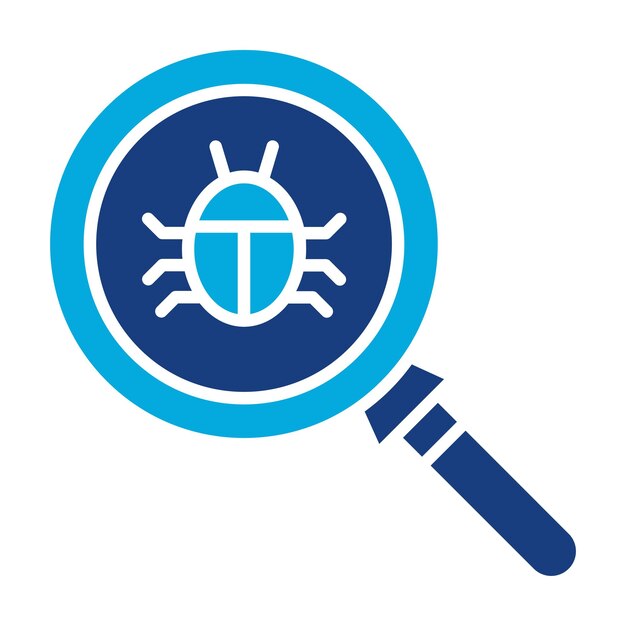 Bug Search Duotone Illustration