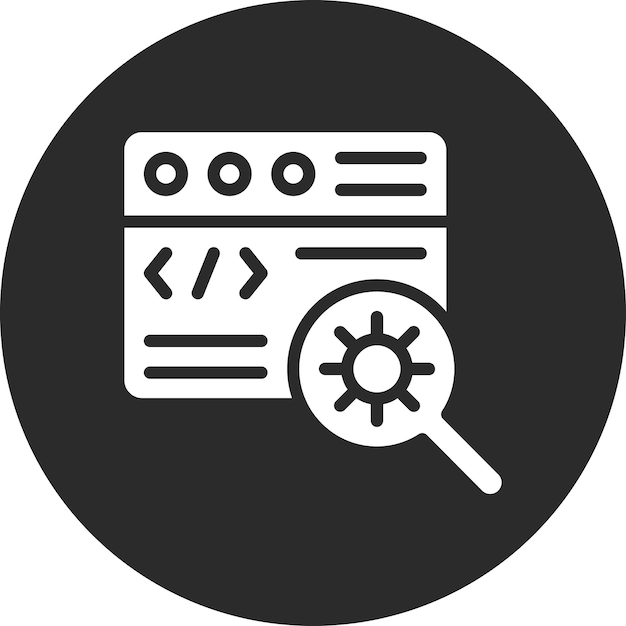 Bug Search vector icon illustration of Web Hosting iconset