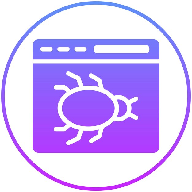 Bug vector icon illustration of No Code iconset