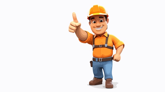 Builder Pointing Down 3D Image with Work Path