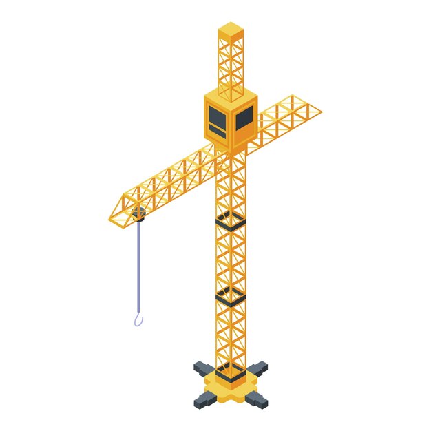 Building crane icon Isometric of building crane vector icon for web design isolated on white background