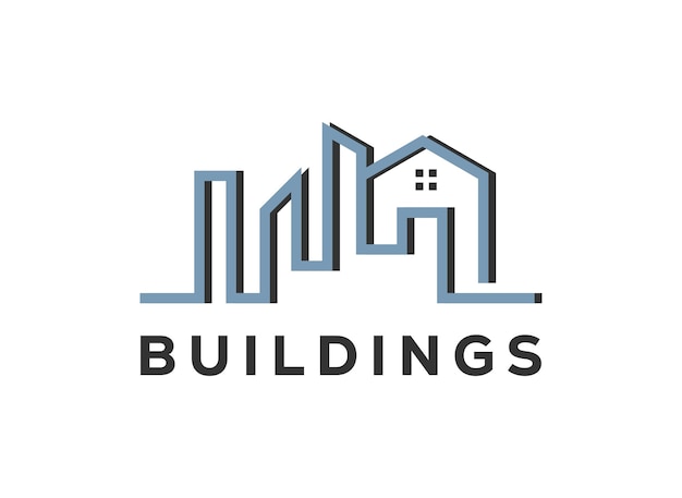 Building logo design simple with diagram chart data symbol