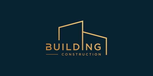 Building logo design with creative concept Premium Vector