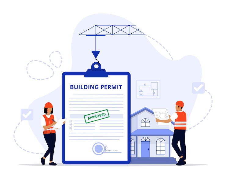 Vektör building permit concept illustration