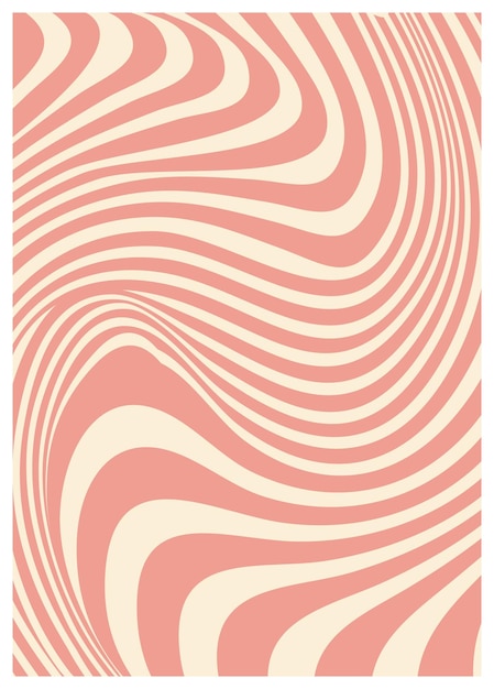 Bükülmüş bozulmuş vektör hareketli hippi arka planı Dalgalar girdaplı kıvrımlı desen Retro psychedelic stil