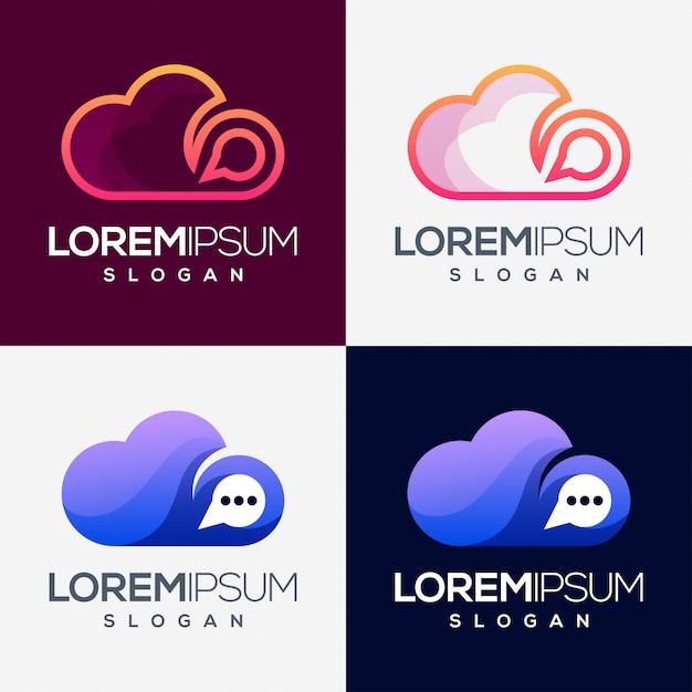 bulut renkli gradyan logo tasarımı