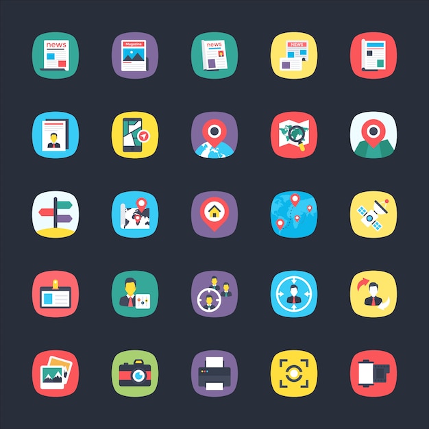 Bundle af app flade ikoner