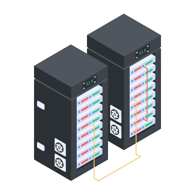Bundle of Server Storage Isometric Icons