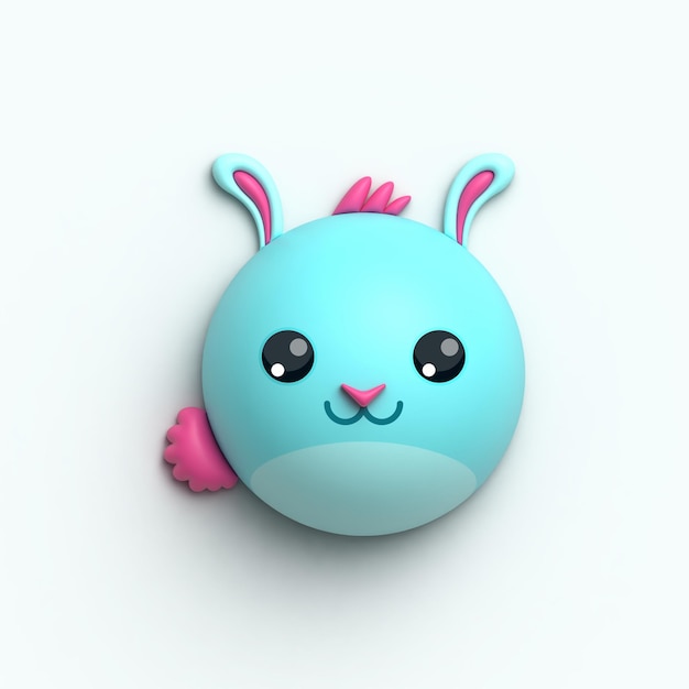 Bunny Inflated Editable Animal Face Design Template