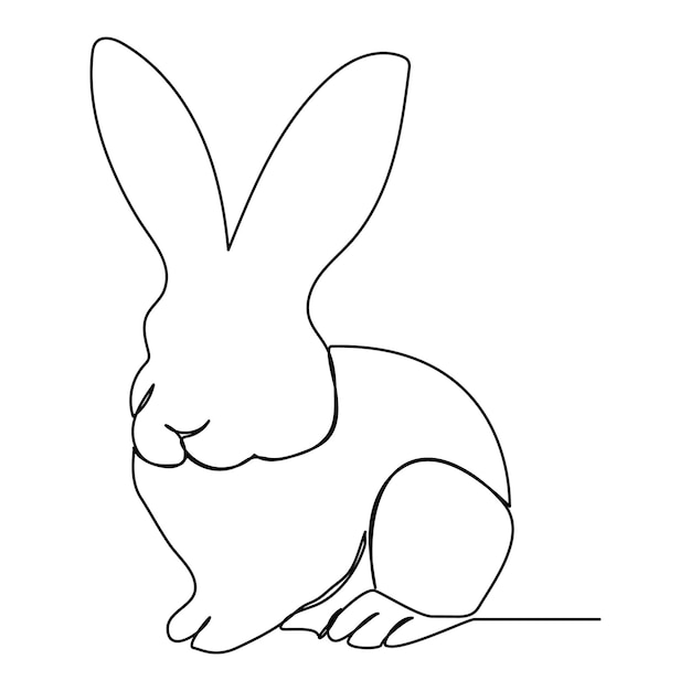 Bunny line art style icon set Rabbit line art icon collection Rabbit simple line art