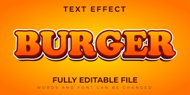 Burger Text Effect Gradation Design