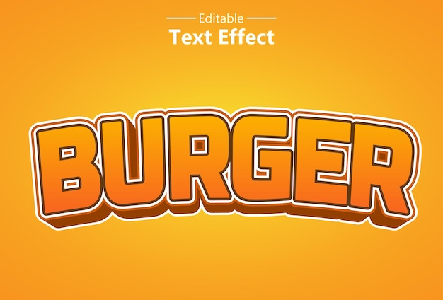 Burger text effect with orange color for brand