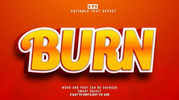 Burn 3d Editable Text Effect Vector With Background
