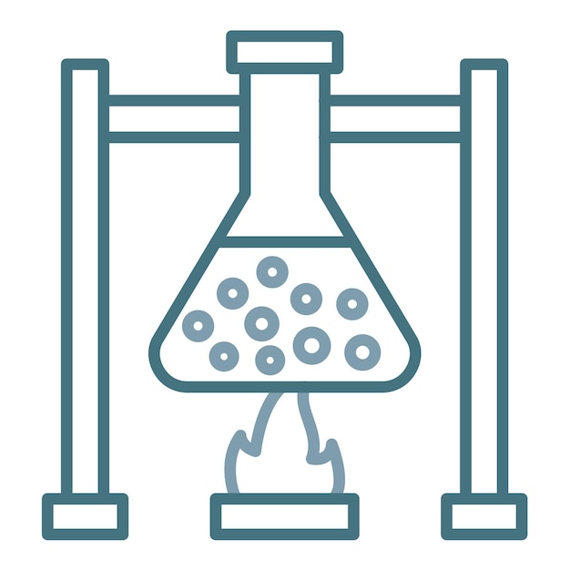 burning flask flat illustration