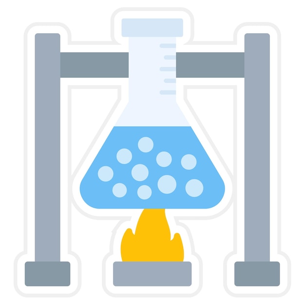 burning flask flat illustration