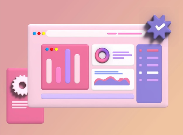 business 3d illustration or business growth data analysis note