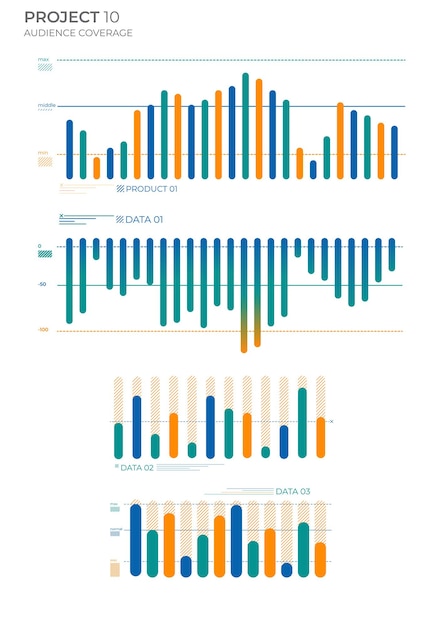 Business analysis charts in color finance charts