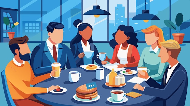 Business Breakfast Networking Event with Professionals Sharing Strategies and Insights
