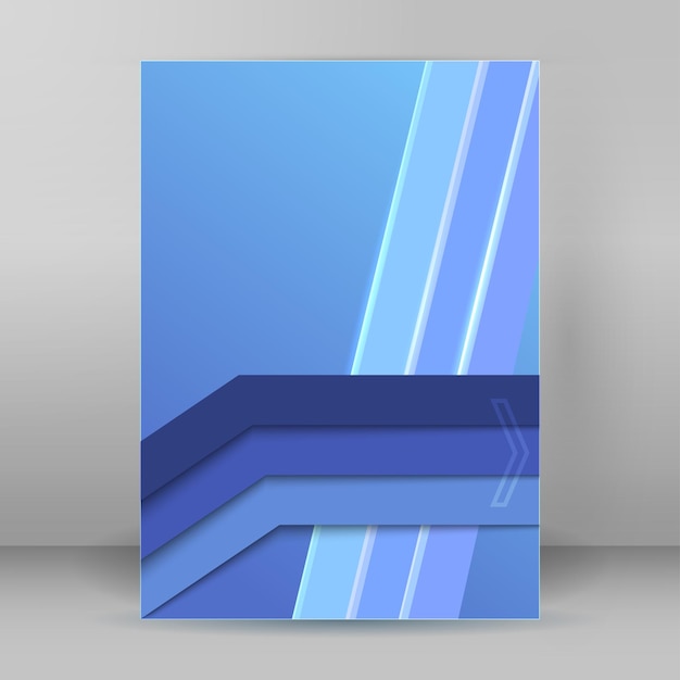 Business brochure design element page template blue