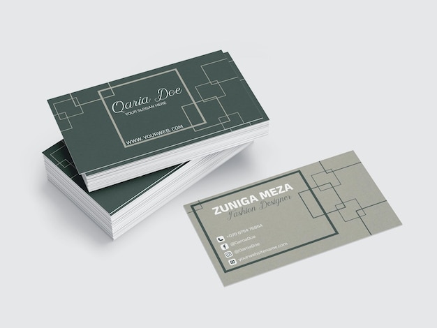 business card template with a beautiful concept