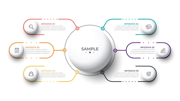 Business concept with 6 options or steps