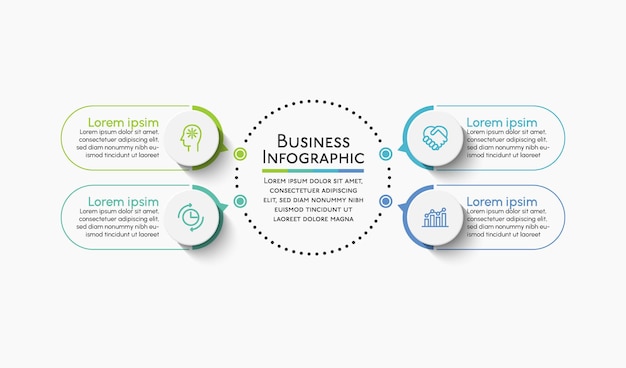 Business data visualization infographic background template