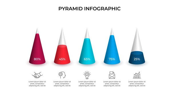 business data visualization pyramid chart vector business template for presentation creative concept for infographic
