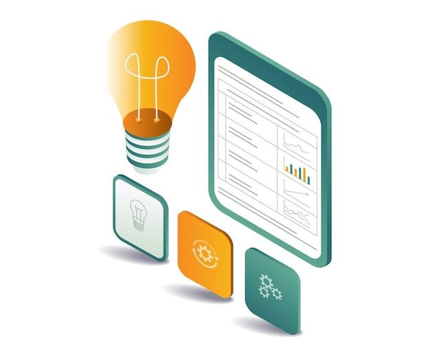 Business development idea management concept illustration