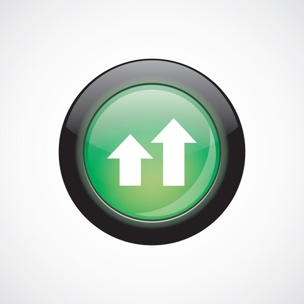 Business diagram, chart glass sign icon green shiny button. ui website button