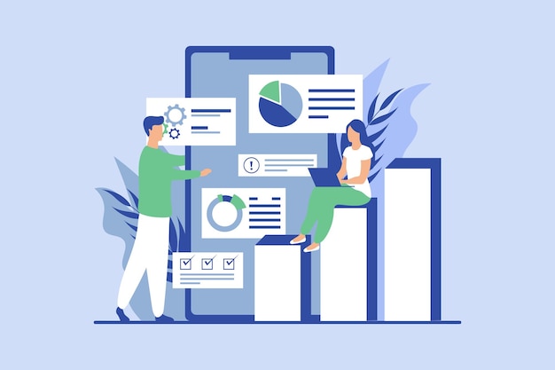 Business Discussion Flat Design Illustration