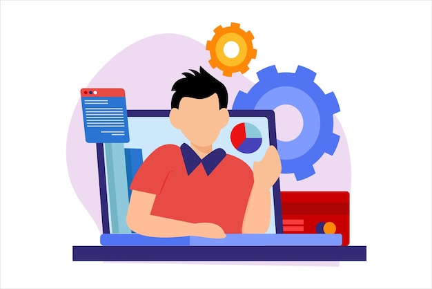 business finance flat illustration design