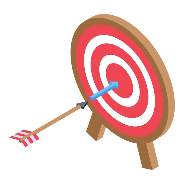 Business finance target icon isometric vector Web plan Money market