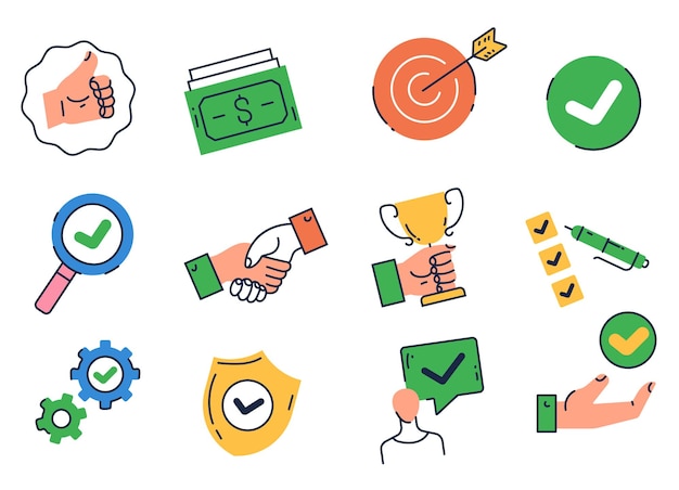 Business financial finance trade service bank payment line icon set