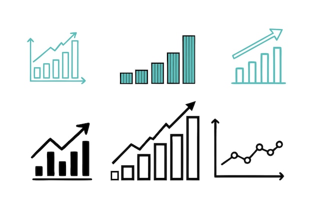 Business Growth Chart Vector Financial Profit and Investment Return Symbol Silhouette Illustration