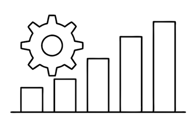 Business Growth Chart With Gear Icon