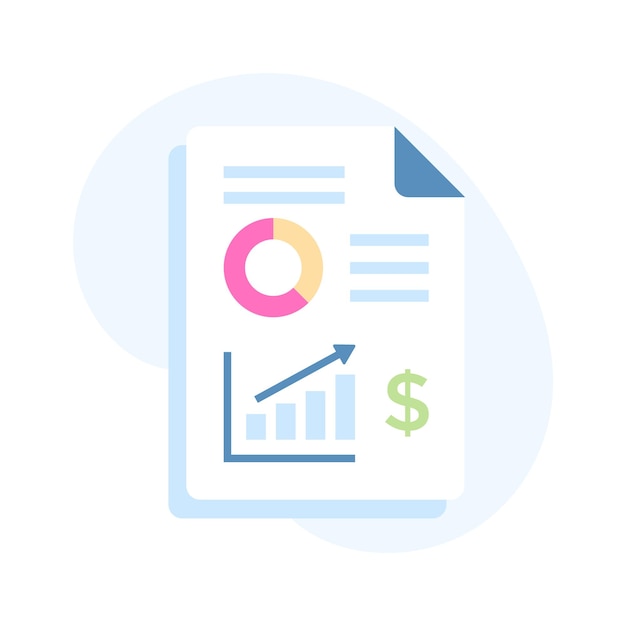 Business growth flat icon isolated on white background