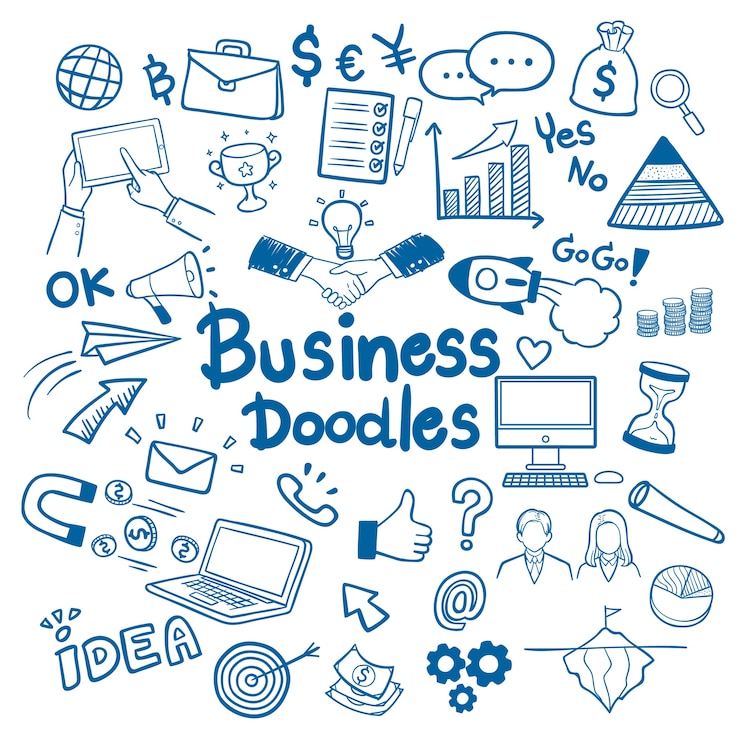 Vektor business håndtegnede doodles baggrundsvektor