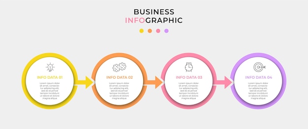 Business Infographic design template Vector with icons and 4 options or steps