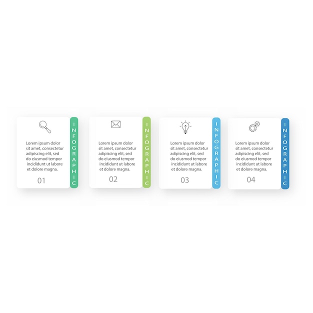 business infographic design template with 4 options steps or processes can be used for workflow la