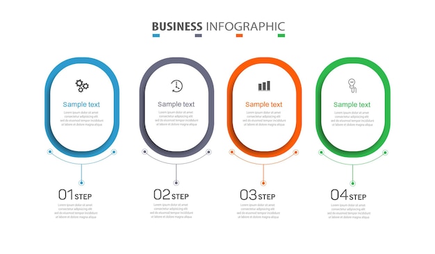 Business infographic design template with 4 options steps or processes