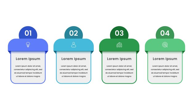 Business infographic skabelon design med fire muligheder eller trin og ikoner