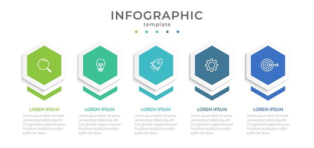 Business infographic template Timeline process with 5 options or steps Vector illustration