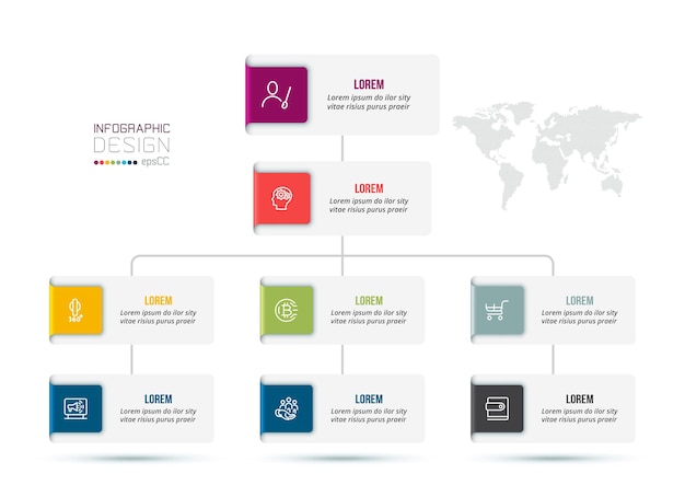 Business infographic template with organization
