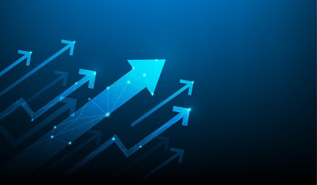Business investment arrow graph growth technology background profit and finance diagram
